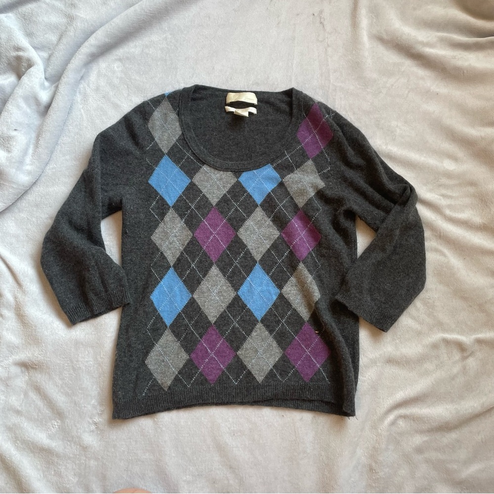 Cashmere argyle sweater